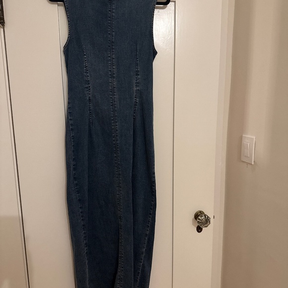 Reformation Kendi Denim Midi Dress Blue - Size 8 - Picture 6 of 6